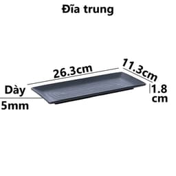Combo Đĩa Chữ Nhật Vân Gỗ Việt Nhật Đĩa Nhựa 1184/5/6, Khay Đựng Thức Ăn Bánh Kẹo Đẹp - TADAHOME 7