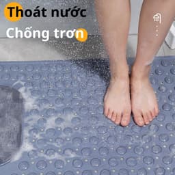 Thảm nhà tắm chống trượt massage chân chất liệuTPE+PVCcao cấp,hút chân không treo tường,có lỗ thoát nước nhanh chóng 8
