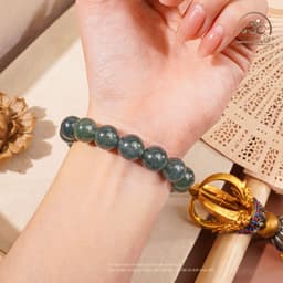 Ngọc Đan Tâm - Vòng Tay Ngọc Lam Băng 12mm - Đa Mệnh 6