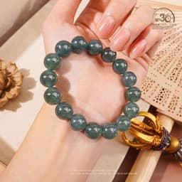 Ngọc Đan Tâm - Vòng Tay Ngọc Lam Băng 12mm - Đa Mệnh 7
