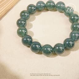 Ngọc Đan Tâm - Vòng Tay Ngọc Lam Băng 12mm - Đa Mệnh 4