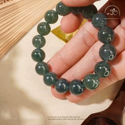 Ngọc Đan Tâm - Vòng Tay Ngọc Lam Băng 12mm - Đa Mệnh 8