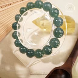 Ngọc Đan Tâm - Vòng Tay Ngọc Lam Băng 12mm - Đa Mệnh 3
