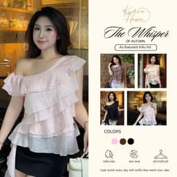 Áo Babydoll Kiểu Nữ Trễ Hở Vai Mặc 2 Kiểu Bèo Nhún Xếp Tầng Đi Biển Muà Hè Kimee - KA877 1