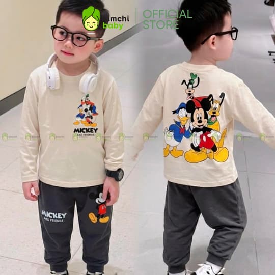 [10-29KG] Bộ Dài Tay Cho Bé Trai KIMCHIBABY Vải Cotton Cao Cấp 190gsm Họa Tiết Bluey, Đồ Bộ Cho Bé Mặc Thu Đông KD607