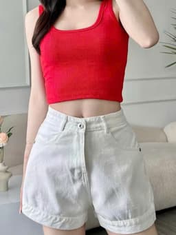 Quần Short Jean Nữ Bacsic Lưng Cao , Form Chữ A Tôn Dáng , Năng Động Cho Mùa Hè 4