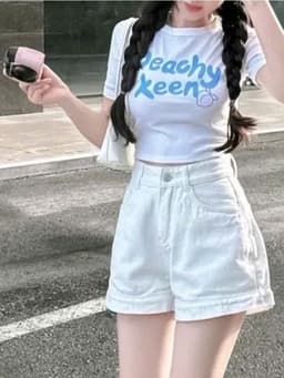 Quần Short Jean Nữ Bacsic Lưng Cao , Form Chữ A Tôn Dáng , Năng Động Cho Mùa Hè 6
