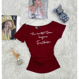[Có Bigsize 45-85kg] Áo Thun Nữ Tay Ngắn Trễ Vai Ôm Body In Chữ Thun Gân Co Giãn Mềm Mịn Limo A8015 9