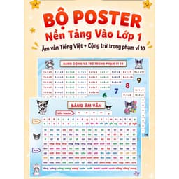 Bảng Học Âm Vần & Bảng Cộng Trừ - Kích thước lớn, Poster dán tường Chuẩn Bộ Kết Nối Tri Thức Cho Bé Lớp 1 1