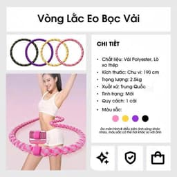 [2,5KG] Vòng Lắc Eo Lò Xo Bọc Vải Dệt Kim Mềm – Chất Liệu Thép Cao Cấp, Giảm Mỡ Bụng, Không Kẹp Da 7