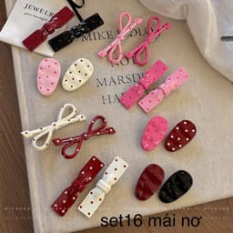 Nơ kẹp tóc hồng dễ thương phong cách Hàn Quốc, Kẹp mái cute cho nữ 3