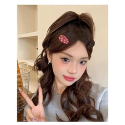 Nơ kẹp tóc hồng dễ thương phong cách Hàn Quốc, Kẹp mái cute cho nữ 1