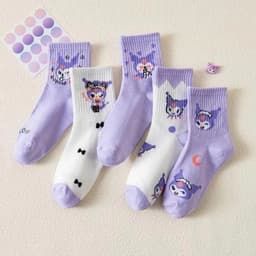 [Combo] Set 10 đôi tất Họa Tiết Loppy Hồng Dành Cho bé từ 2-12 Tuổi Xinh Xắn Ấm Áp 7