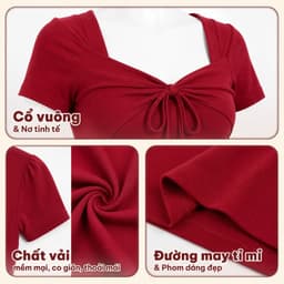 [Có Bigsize 45-85kg] Áo Thun Nữ Lệch Vai Phối Nơ Cột Tay Ngắn Co Giãn 4 Chiều Form Ôm Limo A8016 2