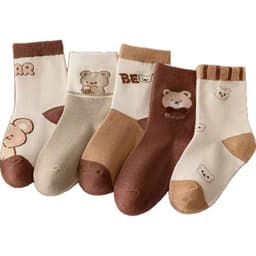 [COMBO] Set 10 ĐôiTấtTrẻ Em set Họa Tết Gấu Xinh Xắn Chất Liệu Cotton Mềm Mịn Co giãn Dành Cho Bé Đến 12 Tuổi 3