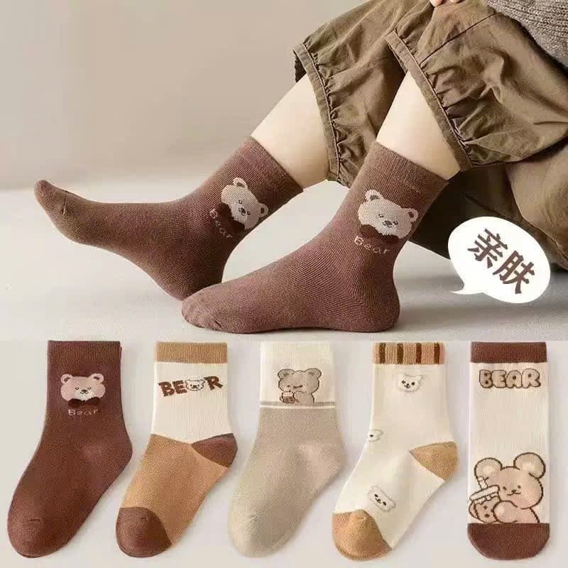 [COMBO] Set 10 ĐôiTấtTrẻ Em set Họa Tết Gấu Xinh Xắn Chất Liệu Cotton Mềm Mịn Co giãn Dành Cho Bé Đến 12 Tuổi