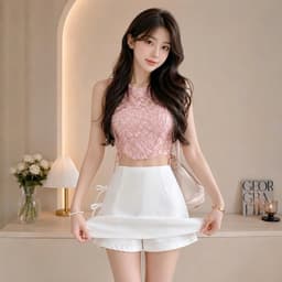 Chân váy nữ dáng chữ A thắt nơ Hàn Quốc g V7300 - Fashion 73 5