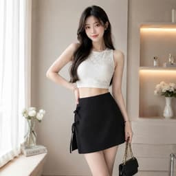 Chân váy nữ dáng chữ A thắt nơ Hàn Quốc g V7300 - Fashion 73 2
