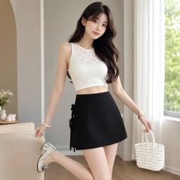 Chân váy nữ dáng chữ A thắt nơ Hàn Quốc g V7300 - Fashion 73 6