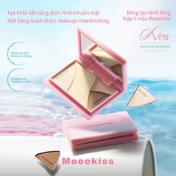Bảng phấn bắt sáng và tạo khối MOOEKISS lên màu tự nhiên, chống nước lâu trôi 9g3.5g 3