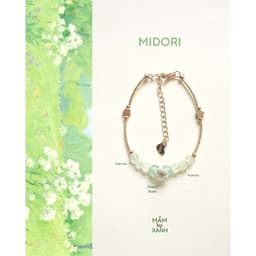 Vòng tay Midori đá thiên nhiên may mắn tích cực tài lộc mix charm hợp kim - Mầm by Xanh 3