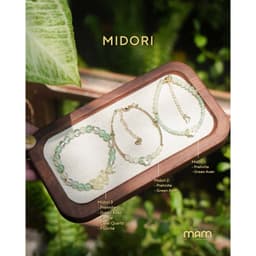 Vòng tay Midori đá thiên nhiên may mắn tích cực tài lộc mix charm hợp kim - Mầm by Xanh 1