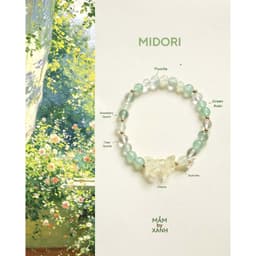Vòng tay Midori đá thiên nhiên may mắn tích cực tài lộc mix charm hợp kim - Mầm by Xanh 2