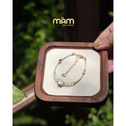 Vòng tay Midori đá thiên nhiên may mắn tích cực tài lộc mix charm hợp kim - Mầm by Xanh 6