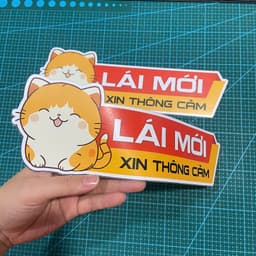 BIỂN LÁI MỚI XIN THÔNG CẢM NAM CHÂM -[Hình chú mèo dẽ thương] - NAM CHÂM HÚT TỐT - 28X10 CM 4