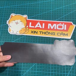 BIỂN LÁI MỚI XIN THÔNG CẢM NAM CHÂM -[Hình chú mèo dẽ thương] - NAM CHÂM HÚT TỐT - 28X10 CM 5