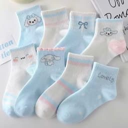 [Combo] Set 10 đôi tất Họa Tiết Loppy Hồng Dành Cho bé từ 2-12 Tuổi Xinh Xắn Ấm Áp 8