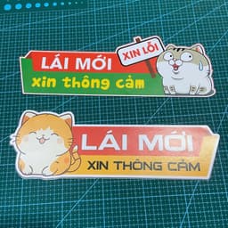BIỂN LÁI MỚI XIN THÔNG CẢM NAM CHÂM -[Hình chú mèo dẽ thương] - NAM CHÂM HÚT TỐT - 28X10 CM 3