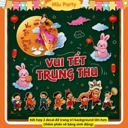 Decal Giấy Dán Trang Trí Trung Thu, Decor Phông Nền Chụp Ảnh  5