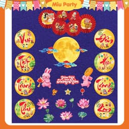 Decal Giấy Dán Trang Trí Trung Thu, Decor Phông Nền Chụp Ảnh  4