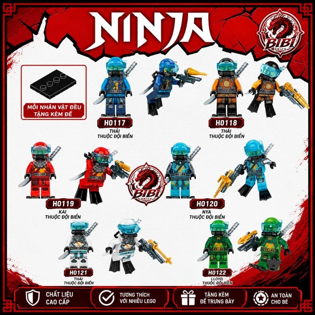 [Sẵn Hàng][IN LƯNG]Mô Hình Thợ Lặn Ninjago-Mô Hình Lắp Ghép-Minifigures Ninjago Season 14