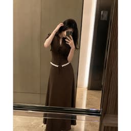 [Set Tiểu Thư Vintage-Dài] Set Áo Tay Phồng Chiết Eo Chân Váy Dài Tôn Dáng Tiểu Thư Thanh Lịch 3