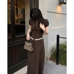 [Set Tiểu Thư Vintage-Dài] Set Áo Tay Phồng Chiết Eo Chân Váy Dài Tôn Dáng Tiểu Thư Thanh Lịch 5