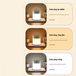 Đèn ngủ để bàn cảm ứng tích điện 3 màu ánh sáng VO15 và Đèn Ngủ Quả Cầu Pha Lê Phát Sáng Có Đế Hộp 2