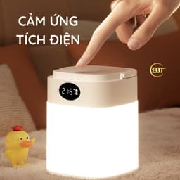 Đèn ngủ để bàn cảm ứng tích điện 3 màu ánh sáng VO15 và Đèn Ngủ Quả Cầu Pha Lê Phát Sáng Có Đế Hộp 6