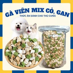 Gà Viên Mix Cỏ mèo Lna giúp tiêu búi lông giảm stress, Viên Rau Xanh Bổ Sung Protein Cho Mèo cao cấp 2