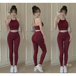 Bộ tập Gym, Yoga, Erobic cho nữ chất LuLu hàng Quảng Châu cao cấp BT906 9