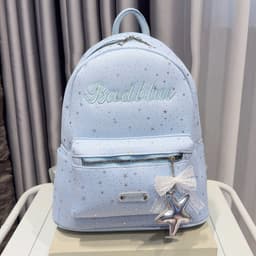 Balo Đi Học Sao Nhũ Thêu Chữ Badblue Size 40 Chất Vải Canvas Chống Thấm Bản Quai To Size 40 Đựng Vừa Sách Vở A4 Laptop 4
