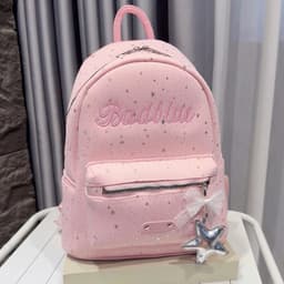 Balo Đi Học Sao Nhũ Thêu Chữ Badblue Size 40 Chất Vải Canvas Chống Thấm Bản Quai To Size 40 Đựng Vừa Sách Vở A4 Laptop 2
