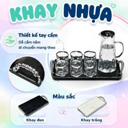 Bộ Bình Cốc Thủy Tinh Chịu Nhiệt 1.8L Kèm 6 Ly 300ML, Bình Nước Nắp Inox, Họa Tiết Nổi Sang Trọng Dùng Gia Đình 5