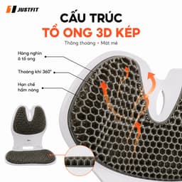 Ghế Công Thái Học JUSTFIT Gấp Gọn Nâng Cấp, Êm Ái chống mỏi gù lưng, chỉnh tư thế định hình cột sống, 4