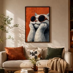 Tranh canvas động vật ngộ nghĩnh, tranh treo tường phòng khách, phòng ngủ, xưởng Printek sản xuất trực tiếp, tặng đinh 1