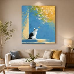 Tranh canvas động vật ngộ nghĩnh, tranh treo tường phòng khách, phòng ngủ, xưởng Printek sản xuất trực tiếp, tặng đinh 5