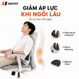 Ghế Công Thái Học JUSTFIT Gấp Gọn Nâng Cấp, Êm Ái chống mỏi gù lưng, chỉnh tư thế định hình cột sống, 7