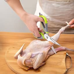 Kéo Cắt Đa Năng 5 trong 1 GKOCH J-26 Màu Đen Đỏ, Cắt Thịt Gà, Gọt Củ, Khui Lọ, Đánh Vảy, Kẹp Cua Ghẹ 8