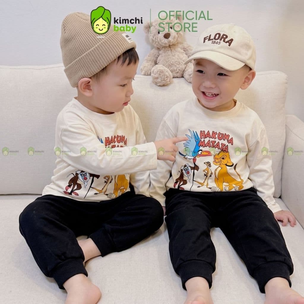 [10-29KG] Bộ Dài Tay Cho Bé Trai KIMCHIBABY Vải Cotton Cao Cấp Premium 190gsm In Sonic, Đồ Bộ Cho Bé Mặc Nhà KD608